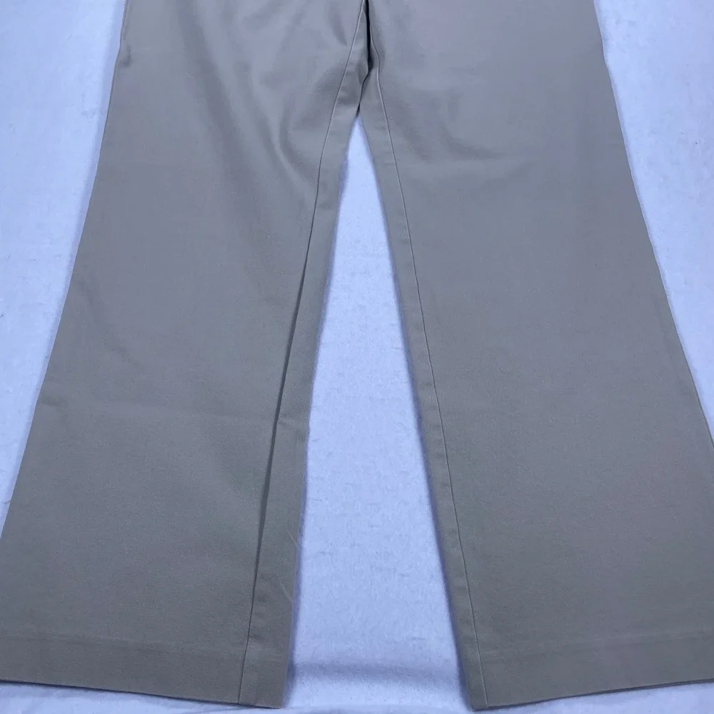 Talbots Signature Straight Leg Pants Womens 12 Tan Khaki Cotton Stretch Chino